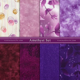 ผ้าคอตตอนนอกจัดเซ็ต โทนสีม่วง Amethyst Set จำนวน 8 ชิ้น (รหัส CottonSet0021)