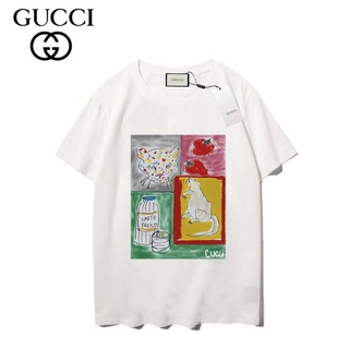 [S-5XL] 5988 ggg เสื้อยืดแขนสั้น พิมพ์ลายดาว แฟชั่นสําหรับผู้ชาย และผู้หญิง