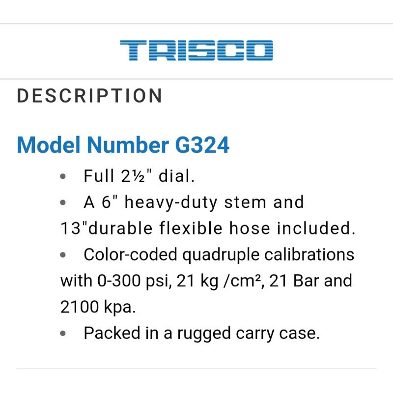 trisco-ชุดวัดกำลังเครื่องยนต์-รุ่นg324