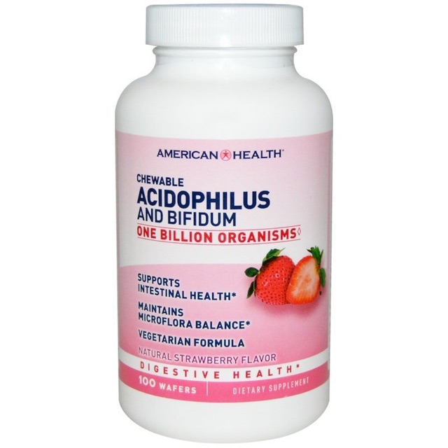 preorder-american-health-chewable-acidophilus-and-bifidum-natural-strawberry-flavor-100-wafers