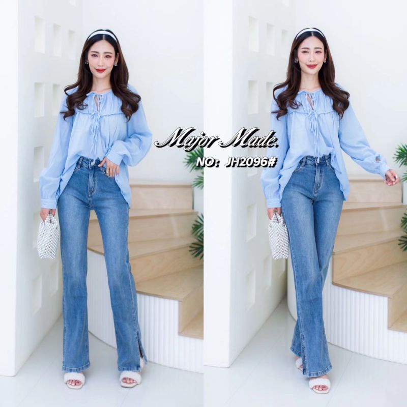 jh2096-s-xl-ยีนส์ยืดขาม้านิดๆ-jeans-house