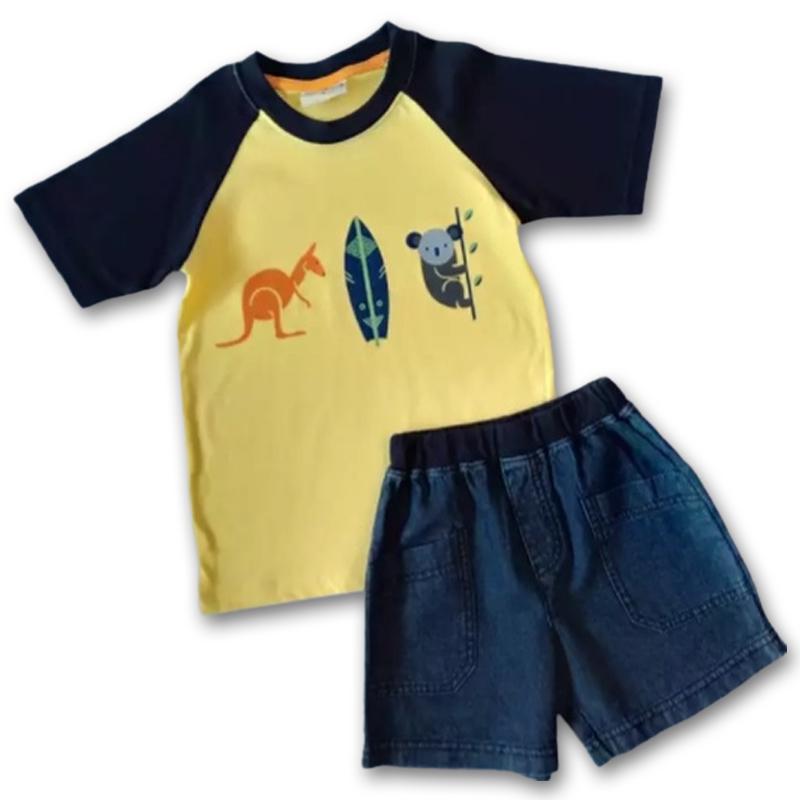 cadoom-shopชุดเด็กชาย-เสื้อ-กางเกงขาสั้น-1-3-ปี-ผ้าcotton-100-ตัดเย็บปราณีตคุณภาพส่งห้างฯ