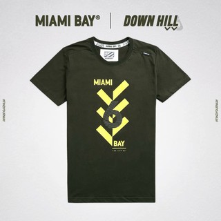 Miami Bay เสื้อยืดชาย รุ่น Downhill สีเขียวขี้ม้า