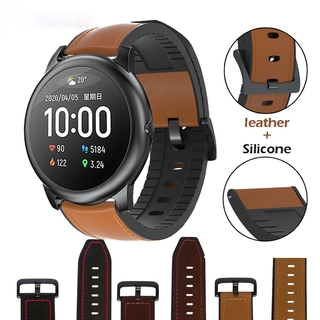 สินค้า สายนาฬิกาข้อมือซิลิโคน + สายหนังสําหรับ Xiaomi Haylou Solar Ls05 Smart Bracelet