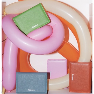 Fennec / [22FW]FENNEC SOFT CARD CASE - YELLOW GREEN, pink, grayish blue, dark orange leather wallet purse card