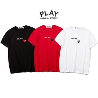 เสื้อคู่วินเทจ เสื้อคู่วินเทจ - Unisex PLAY แฟชั่นสบาย ๆ ผ้าฝ้ายตัวอักษรโลโก้พิมพ์ปักเสื้อยืดแขนสั้น