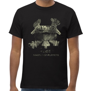 tshirtเสื้อยืดคอกลมฤดูร้อนเสื้อยืดแขนสั้นลําลอง คอกลม พิมพ์ลาย Lica Master Of Puppets Distressed สําหรับผู้ชายSto4XL