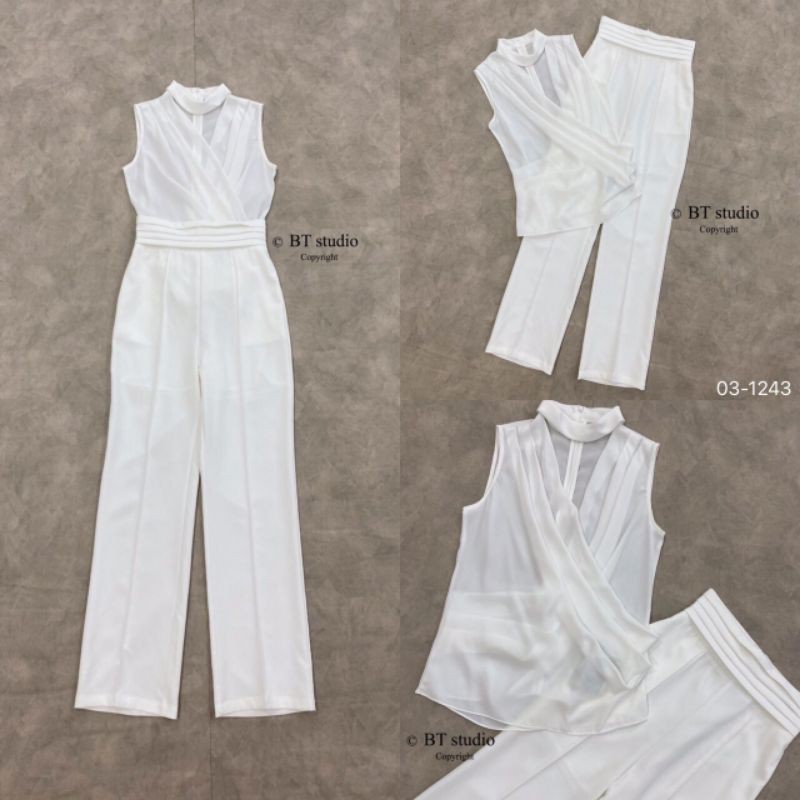 bt-studio-ชุดเซต-2-ชิ้น-เสื้อคอวีแต่งโช้คเกอร์ในตัว-แมทซ์กับกางเกงขายาว-ชุดสีขาว