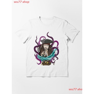 New Jack Sparrow Essential T-Shirt เสื้อยืด ดพิมพ์ลาย เสื้อยืดผ้าฝ้าย คอกลม cotton ความนิยม discount Unisex