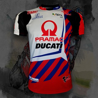 สินค้า เสื้อยืด คอกลม T-shirt MotoGP เสื้อโมโตจีพี สำหรับแฟนคลับ Pramac Ducati Team #MG0008 รุ่น โยฮันน์ ซาร์โก