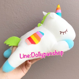 ตุ๊กตาม้ายูนิคอร์นสีฟ้า unicorn พาสเทล สีรุ้ง มีที่ติดกระจก  ตัวเล็กน่ารัก มีจุกติดกระจก ขนาด10