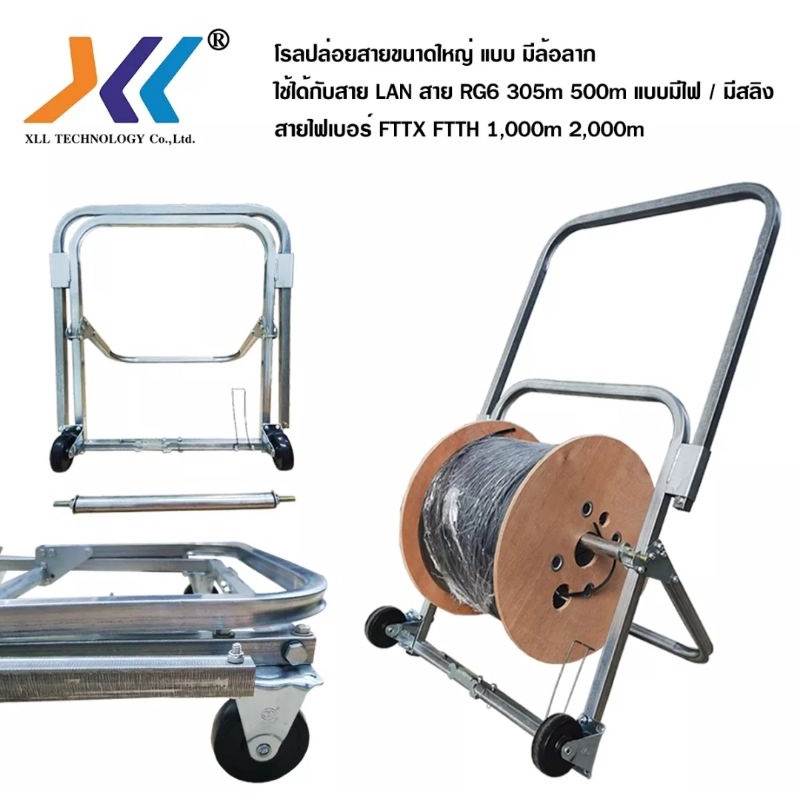 (ส่งจากกรุงเทพ) XLL สายไฟเบอร์ สาย fiber 1core ความยาว1000 เมตร, 200 0 ...