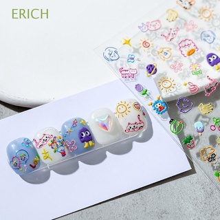 Erich สติกเกอร์ ลายการ์ตูนสุนัขชินจัง หมี 3D มีกาวในตัว แฟชั่น สําหรับติดตกแต่งเล็บ DIY