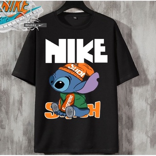 เสื้อคู่วินเทจ - Nike Tshirt unisex บุรุษผู้หญิงตะเข็บเสื้อยืดอินเทรนด์กราฟิกสีขาวและสีดําขนาดใหญ่