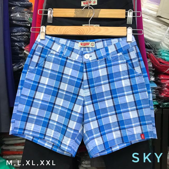 กางเกงขาสั้นลายสก็อต-ยาว15-มีหลายสี-มีไซส์s-xxl