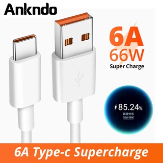 Ankndo สายชาร์จ Type-C ชาร์จเร็ว สำหรับ ชาร์จด่วน ไฟเร็ว ซิงค์ข้อมูลอย่างเสถียร สายชาร์จแท้6A Super Fast Charging Cable