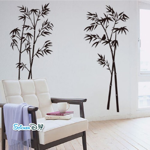 transparent-wall-sticker-สติ๊กเกอร์ติดผนัง-นกกอไผ่-สีดำ-กว้าง120cm-xสู110cm