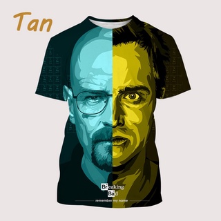 ()Summer of  Fashion Casual Breaking Bad 3D Printing Mens Round Neck Short Sleeve Tops T-shirt aWO6