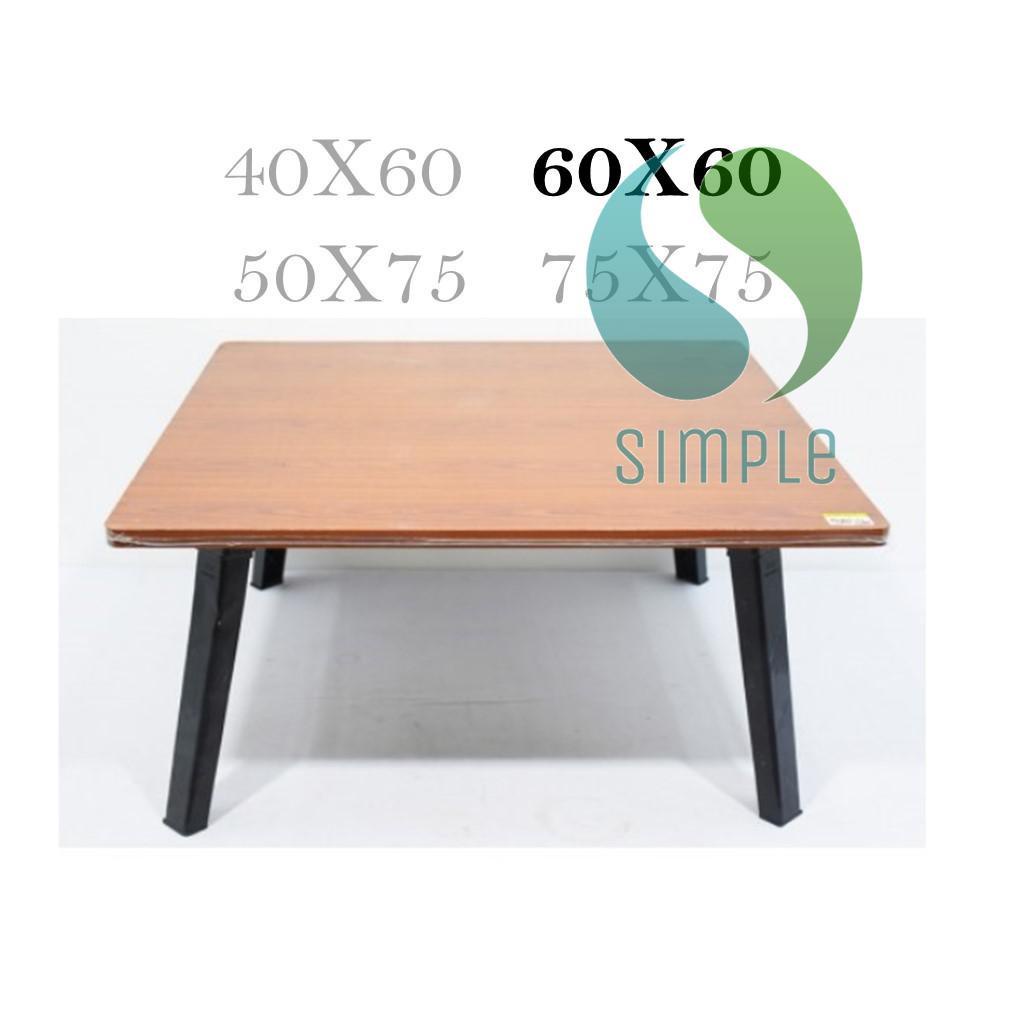 รูปภาพสินค้าแรกของโต๊ะญี่ปุ่น โต๊ะพับอเนกประสงค์ 60x60 ซม.ลายไม้สีบีซ ไม้สีเมเปิ้ล ลายหินอ่อนสีดำ ขาว ขาแข็งแรง กางง่าย  ss99