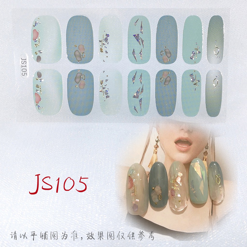 ภาพหน้าปกสินค้า( 14 ชิ้น ) สติ๊กเกอร์ติดเล็บกันน้ําปลอดสารพิษ Js101 - Js120 จากร้าน jjjoygirl.th บน Shopee