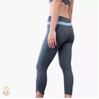 กางเกงเลคกิ้ง SSomething Yoga - V-Leggings Splendid Collection : Charcoal-Blue