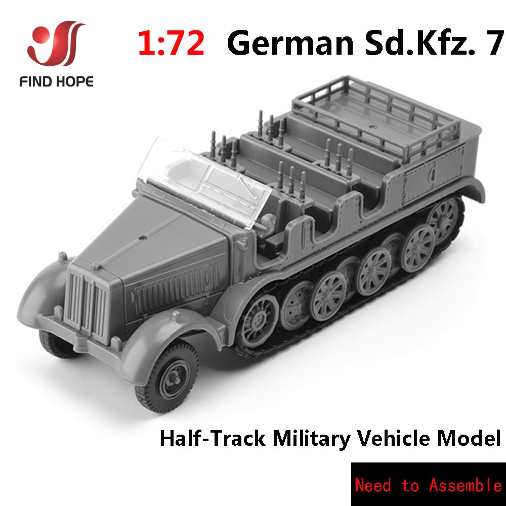 1-72-wwii-german-sd-kfz-โมเดลฟิกเกอร์พลาสติก-รูปยานพาหนะทหาร-แบบประกอบ-7-ชิ้น