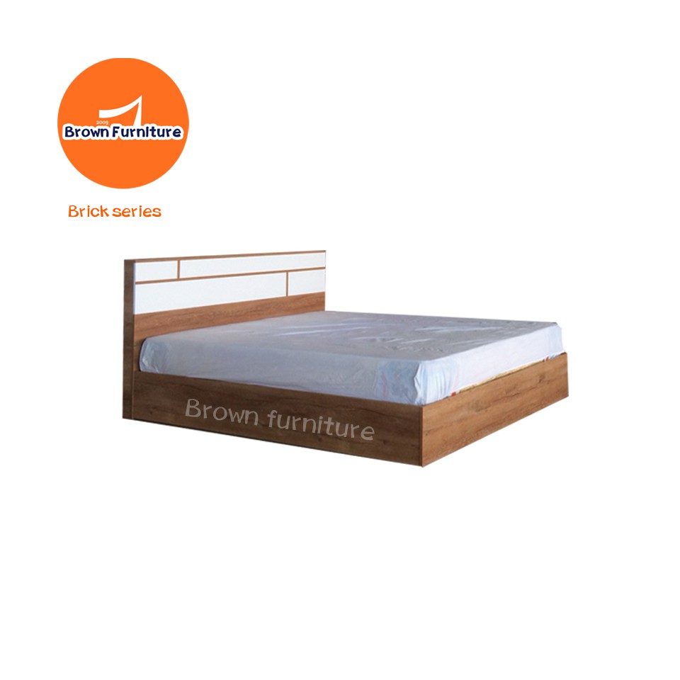 เตียงนอน-เตียงนอนไม้-เตียง5ฟุตรุ่น-brick-series-bd09-ประกอบพร้อมส่ง-brown-furniture