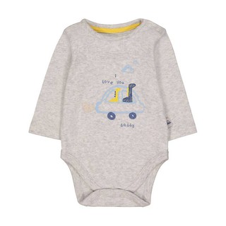 Mothercare ชุดเด็กทารก ชุดเด็กอ่อน บอดี้สูทแขนยาวสีเทา grey I love you daddy car bodysuit