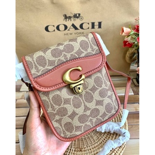 COACH TALL STUDIO CROSSBODY IN SIGNATURE ((C8484))