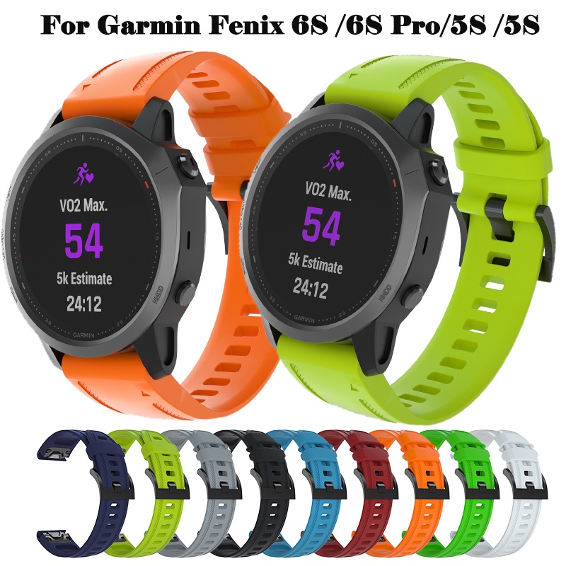 ภาพหน้าปกสินค้า20MM Strap For Garmin Fenix 6S /6S Pro/5S /5S Plus Silicone Quick Release Replacement Band Watchband Wristband Smart Watch Accessory