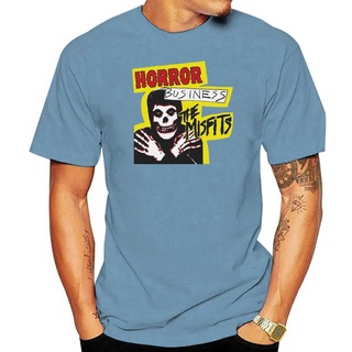 เสื้อยืดผ้าฝ้ายพรีเมี่ยม เสื้อยืด ผ้าฝ้าย พิมพ์ลาย Misfits Horror สไตล์นักธุรกิจ สําหรับผู้ชาย