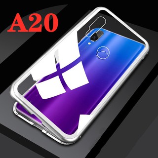 Case Samsung Galaxy A20 เคสแม่เหล็ก มีกระจกด้านหลังอย่างเดียว เคสประกบ360 Magnetic Case 360 degree ประกบ หน้า-หลัง