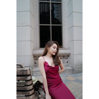 CECE.SHOPPP | Classic Satin Cowl Neck Slip Dress #CECE002