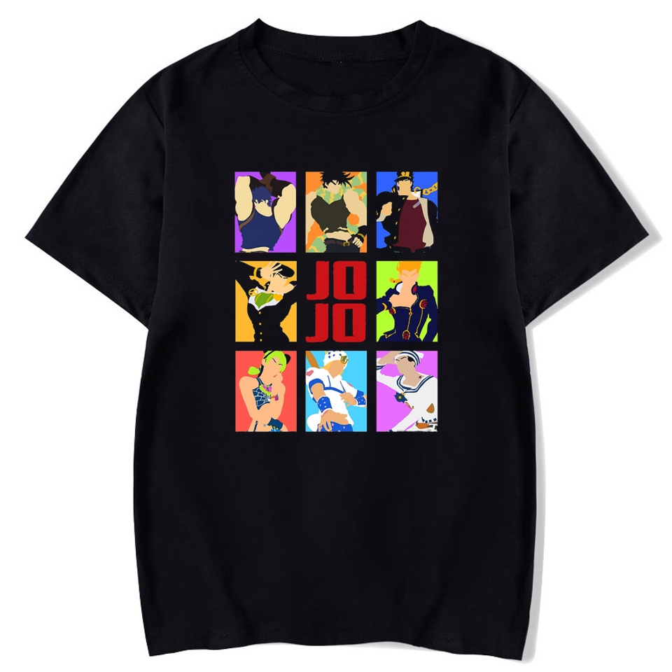 เสื้อยืดลําลอง-แขนสั้น-คอกลม-พิมพ์ลายการ์ตูนอนิเมะ-jojo-bizarre-adventure-สวมใส่สบาย-แฟชั่นสําหรับผู้ชาย-และผู้หญิง