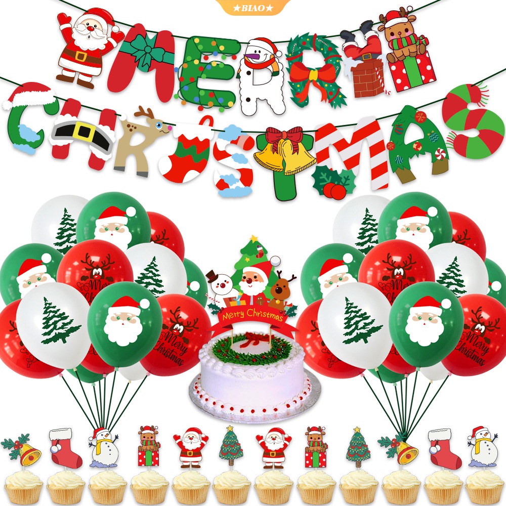 ต้นคริสต์มาส-สุขสันต์วันคริสต์มาส-แบนเนอร์-ซานตา-confetti-ลูกโป่ง-ปีใหม่-คริสต์มาส-ของตกแต่งบ้าน-ปาร์ตี้-ลูกโป่ง-ลูกโป่ง-เค้ก-topper-ชุด-คริสต์มาส-x-mas-party-decorations-bk