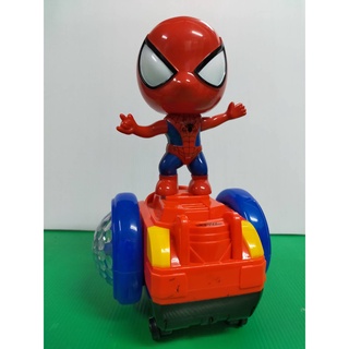 Spider man รถของเล่นมีไฟ มีเสียงดนตรีหมุนได้360องศา