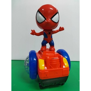 รถของเล่น Spider man มีไฟ มีเสียงดนตรีหมุนได้360องศา