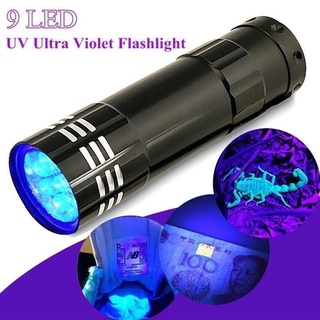 สินค้า ไฟฉาย 9 Led อลูมิเนียมอัลลอยด์ Uv Light / ไฟฉาย Led อัลตราไวโอเลต Blacklights ตรวจจับกลางแจ้งแบบพกพา