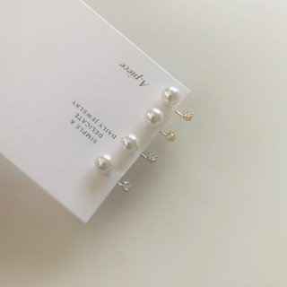 (โค้ด X8SFXJ ลด 20%) A.piece  ต่างหูเงินแท้ [all silver 925] Lauv Earrings
