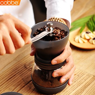 Cobbe เครื่องบดเมล็ดกาแฟ ที่บดกาแฟ ที่บดกาแฟแบบมือหมุน ที่บดเมล็ดกาแฟ เซ็ตเครื่องบดกาแฟ Coffee Grinder แบบมือหมุน