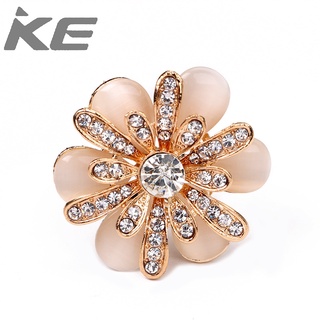 Korea three-ring scarf buckle cartoon pearl brooch camellia corsage diamond pin crystal shawl