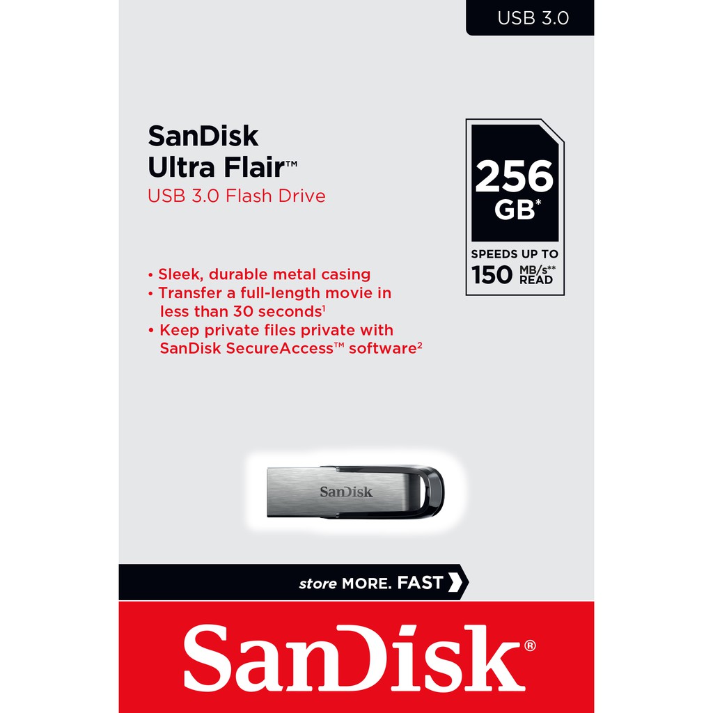 ภาพหน้าปกสินค้าSanDisk Ultra Flair USB 3.0 256GB - Speed 150MB (SDCZ73_256G_G46) จากร้าน sandisk_thailand_officialshop บน Shopee