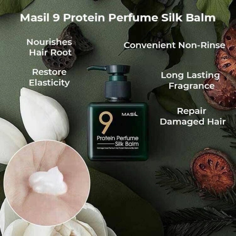 masil-9-protein-perfume-silk-balm-180ml-ตัวนี้ดังมากๆ-เป็น-silk-blam-บำรุงผมใช้ในซาลอนสกัดจากโปรตีนถึง9ชนิด-กลิ่นหอมมาก