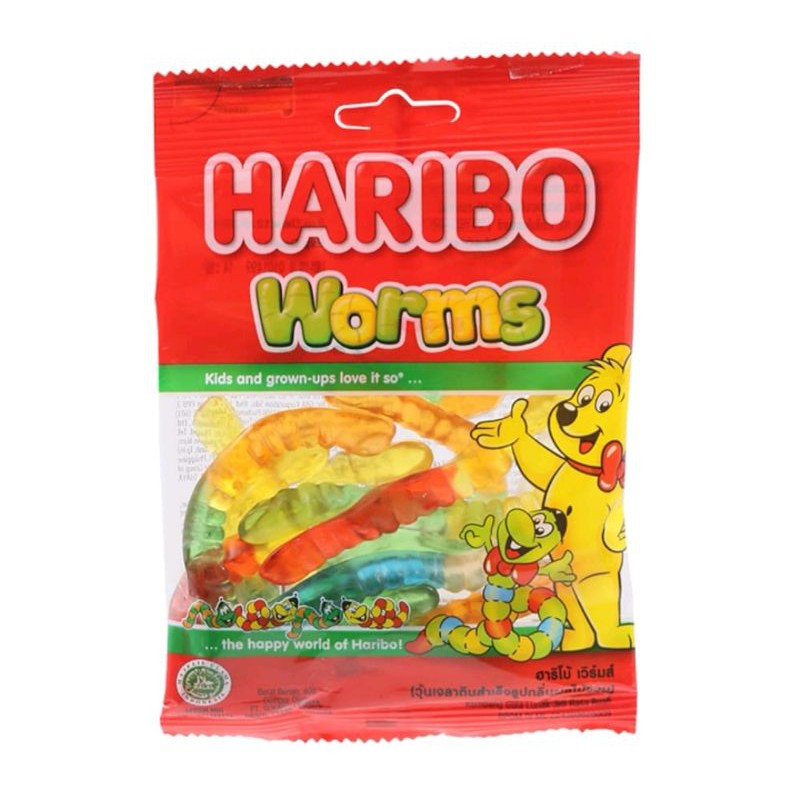 haribo-worms-ฮาริโบ้กัมมี่กลิ่นผลไม้รวมรูปหนอน