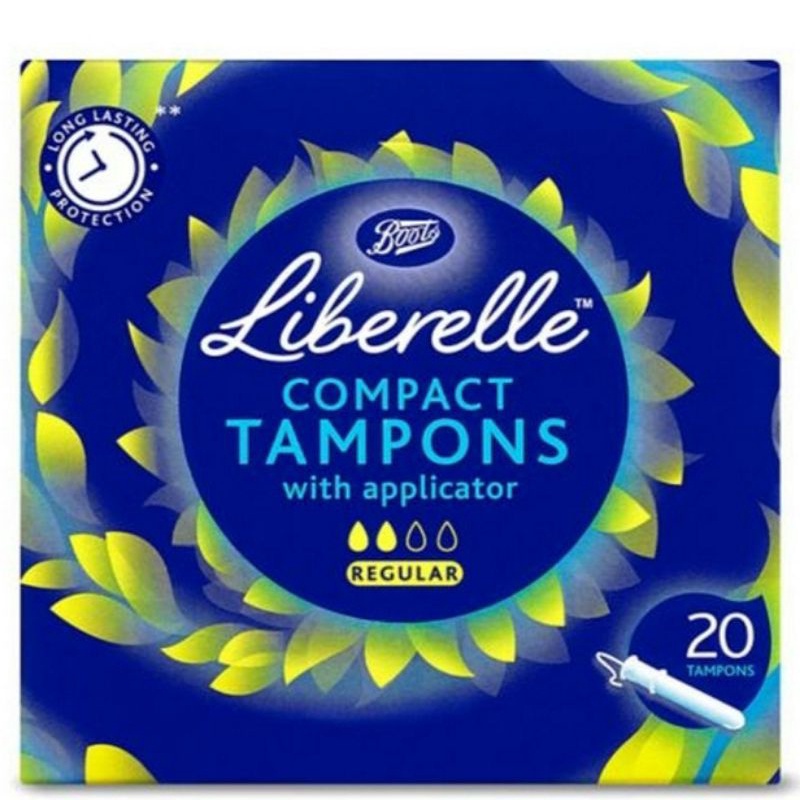 Boots Liberelle Compact Tampons Regular with Applicator 20 Pcs ผ้าอนามัยแบบสอด 20 ชิ้น Shopee