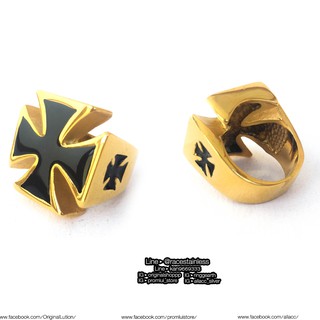 แหวน ironcross ทอง westcoast สแตนเลสแท้ stainless 316l แหวนผู้ชาย แหวนแฟชั่น แหวนเท่ๆ แหวนสแตนเลส แหวน ring แหวนเลส