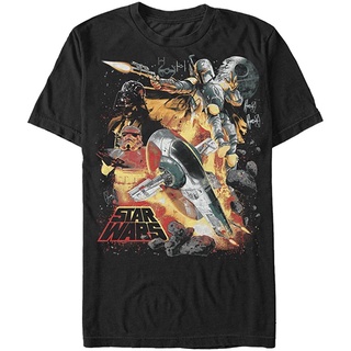 100%cotton เสื้อ ยืด ราคา ส่ง Star Wars Mens Force Hunter Graphic T-Shirt men เสื้อ ยืด ผู้ชาย คอกลม โอเวอร์ ไซส์