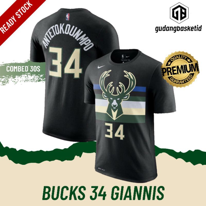 เสื้อยืดพิมพ์ลายแฟชั่นnike-nba-ชุดกีฬาบาสเก็ตบอล-เสื้อยืดแฟชั่น-milwaukee-bucks-34