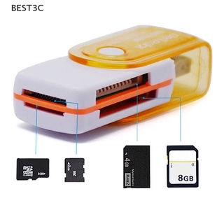 Best3c 4 in 1 เครื่องอ่านการ์ดหน่วยความจํา USB ความเร็วสูง สําหรับ MS MS-PRO TF Micro SD