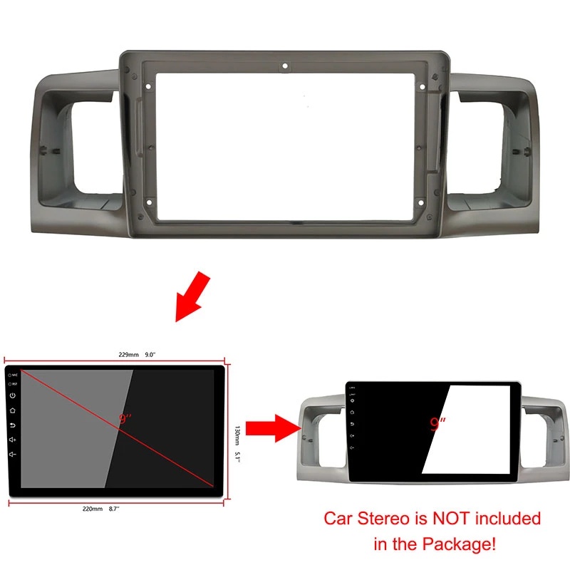 หน้ากากเครื่องเล่น-2-din-ตรงรุ่น-สำหรับ-toyota-altis-2007-2012-สำหรับเครื่องเล่นจอ-9-นิ้ว-สีน้ำตาล